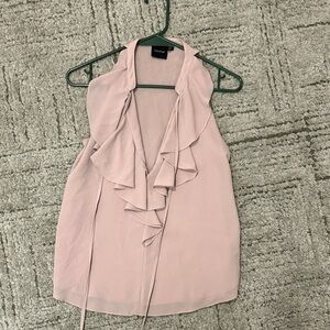 CLiche Blush Ruffle Halter Blouse